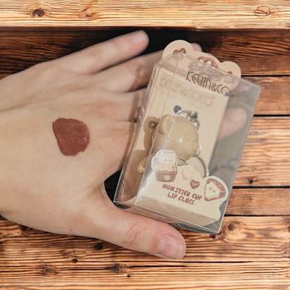 Fuzzy Bear Lipgloss Keychain