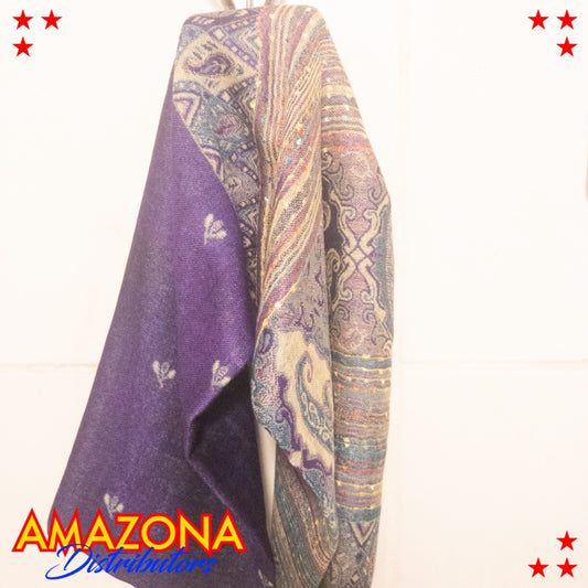 Pashmina Violeta/Verde